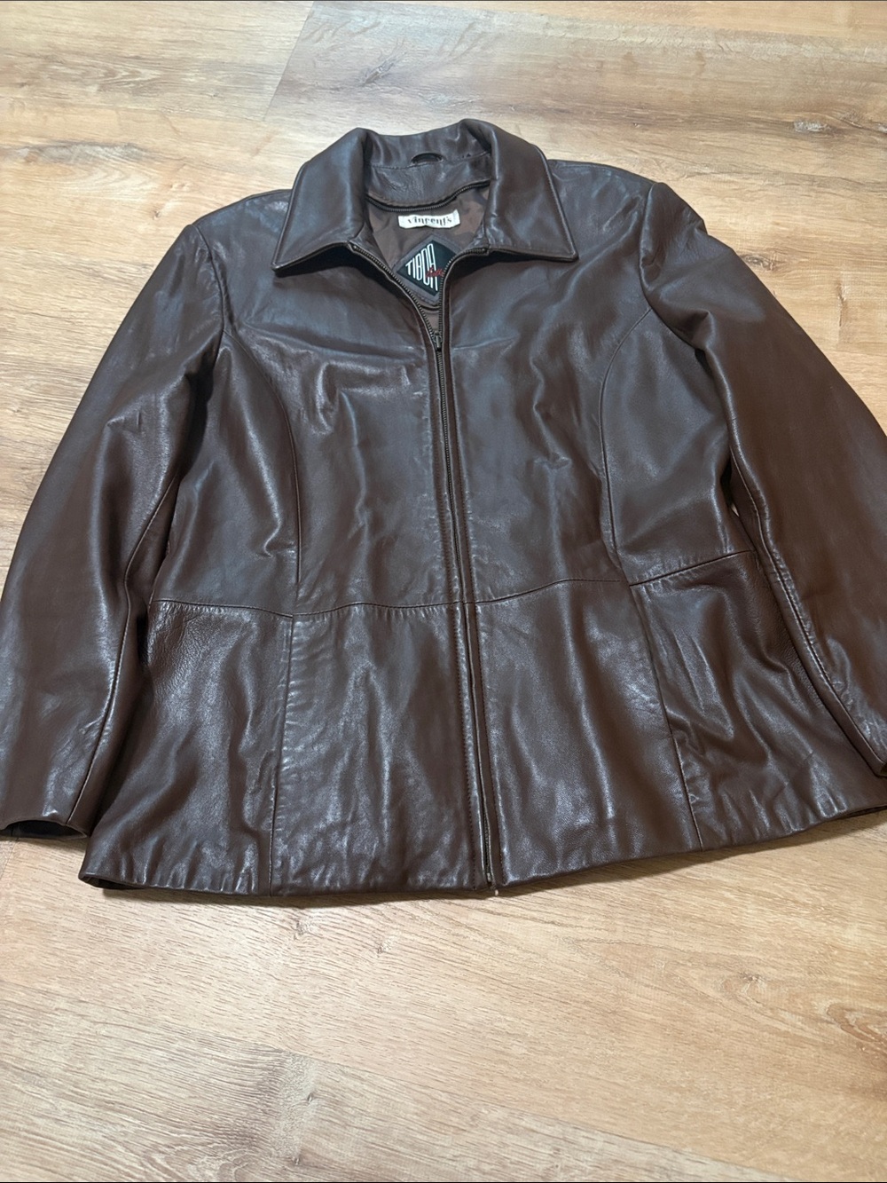 Tibor Leathers vintage brown leather jacket woman’s L/XL